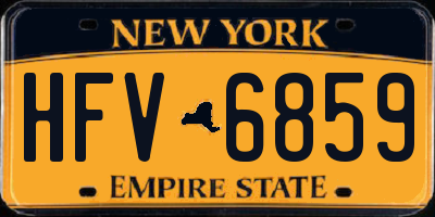 NY license plate HFV6859