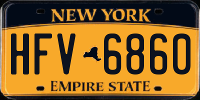 NY license plate HFV6860