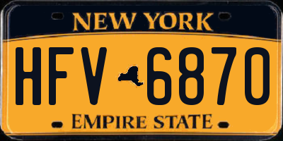 NY license plate HFV6870