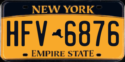 NY license plate HFV6876