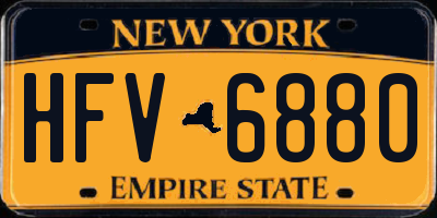 NY license plate HFV6880