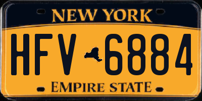 NY license plate HFV6884
