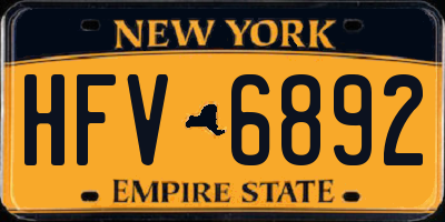 NY license plate HFV6892