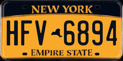 NY license plate HFV6894