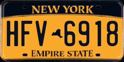 NY license plate HFV6918