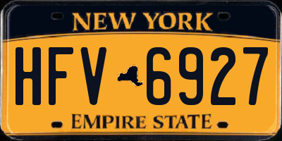 NY license plate HFV6927