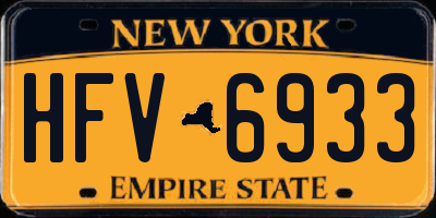NY license plate HFV6933