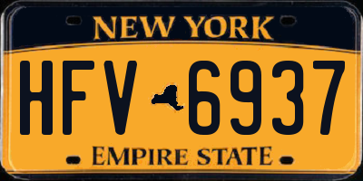 NY license plate HFV6937