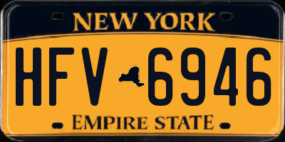 NY license plate HFV6946
