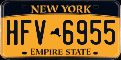 NY license plate HFV6955