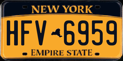 NY license plate HFV6959