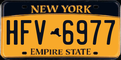 NY license plate HFV6977
