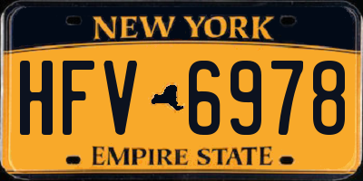 NY license plate HFV6978