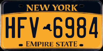 NY license plate HFV6984