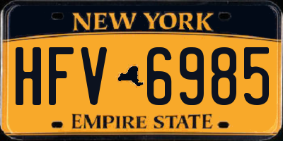 NY license plate HFV6985