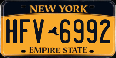 NY license plate HFV6992