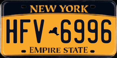 NY license plate HFV6996