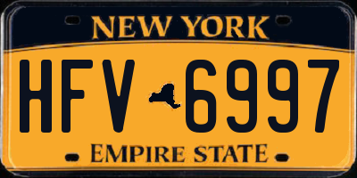 NY license plate HFV6997