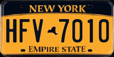 NY license plate HFV7010