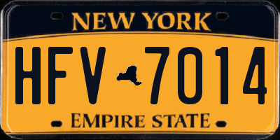 NY license plate HFV7014