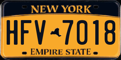 NY license plate HFV7018