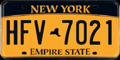 NY license plate HFV7021
