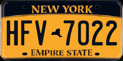 NY license plate HFV7022