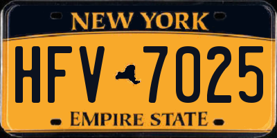 NY license plate HFV7025
