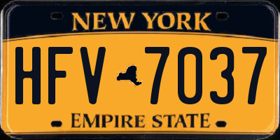NY license plate HFV7037