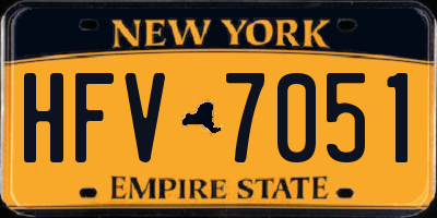 NY license plate HFV7051