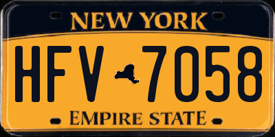 NY license plate HFV7058