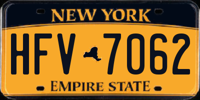 NY license plate HFV7062