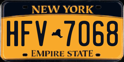 NY license plate HFV7068