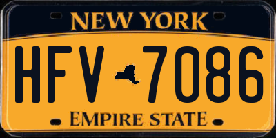 NY license plate HFV7086