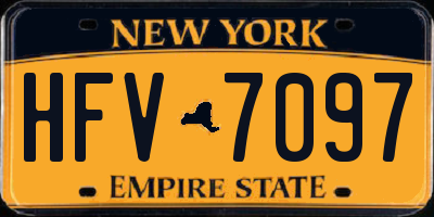 NY license plate HFV7097