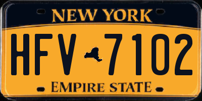 NY license plate HFV7102
