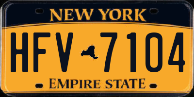 NY license plate HFV7104