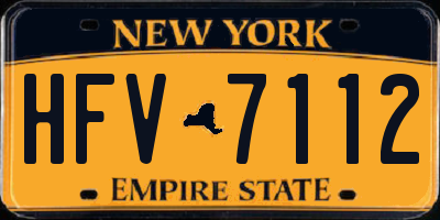 NY license plate HFV7112