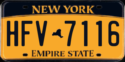 NY license plate HFV7116