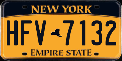 NY license plate HFV7132