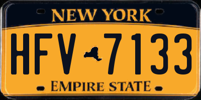 NY license plate HFV7133