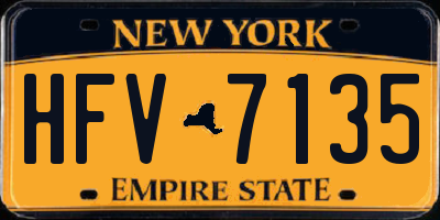 NY license plate HFV7135