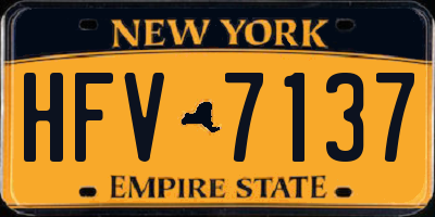 NY license plate HFV7137