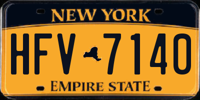 NY license plate HFV7140