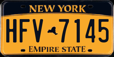 NY license plate HFV7145
