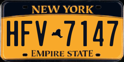 NY license plate HFV7147