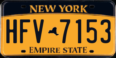 NY license plate HFV7153
