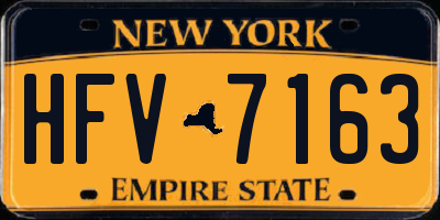 NY license plate HFV7163