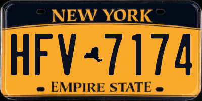 NY license plate HFV7174