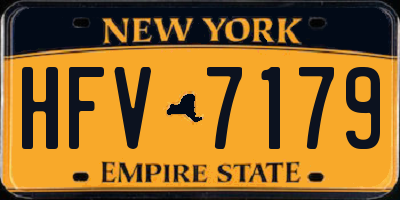 NY license plate HFV7179